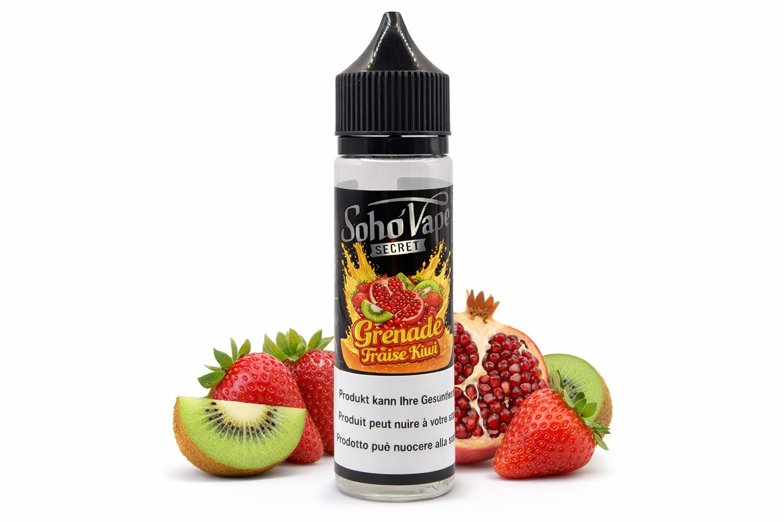 SOHO'VAPE SECRET - Grenade, fraise, kiwi