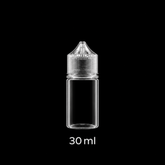 Bouteille vide 30 ml sur fond noir