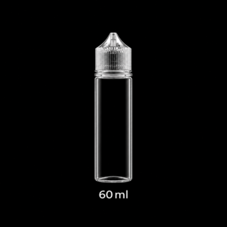 Bouteille vide 60 ml sur fond noir